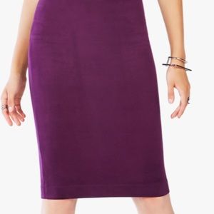 Bcbg purple faux suede skirt